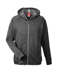 Personalize Team 365 Mens Heathered Performance Hooded Jacket