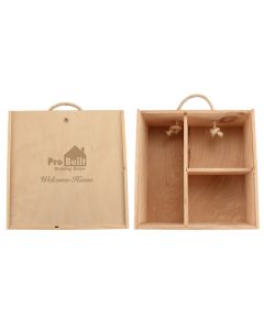 Rustic Laser Engraved Compartment Gift Set Wood Box