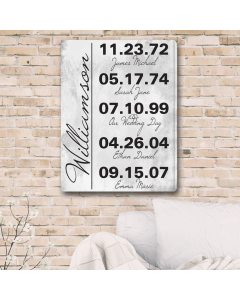 Personalize Memorable Dates in Life Canvas Prints