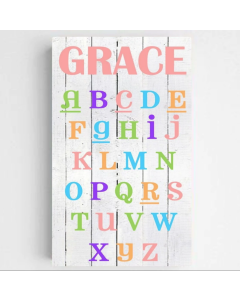 Personalize Colorful ABC Kids Canvas Signs