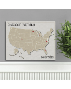 Personalize Family Travel Canvas Map Signs