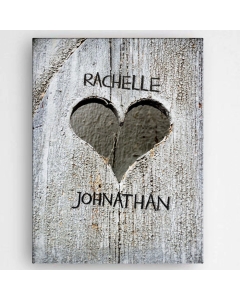 Personalize Hand Carved Heart Canvas Signs