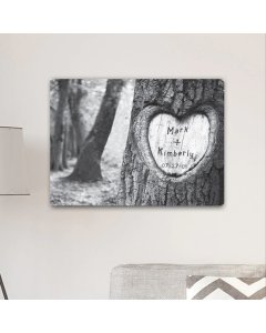 Personalize Everlasting Love Tree Carving Canvas