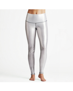 Personalize 82/18 Polyester/Spandex Tricot High Waist Leggings with Foil Finish