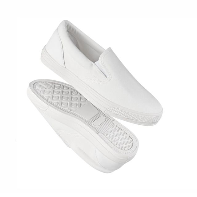 Personalize White Canvas Slip On Shoes