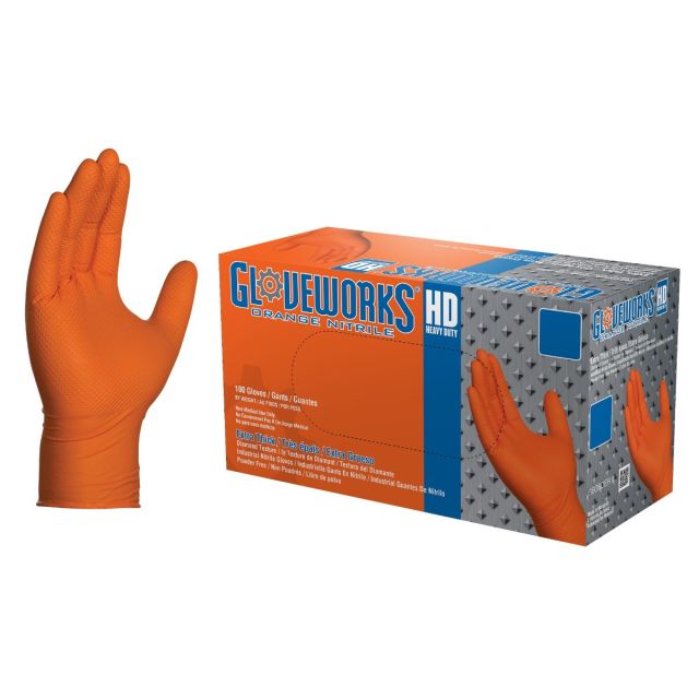 AMMEX® - Gloveworks Heavy Duty Nitrile Latex Free Industrial Disposable Gloves (Case of  1000 Gloves)